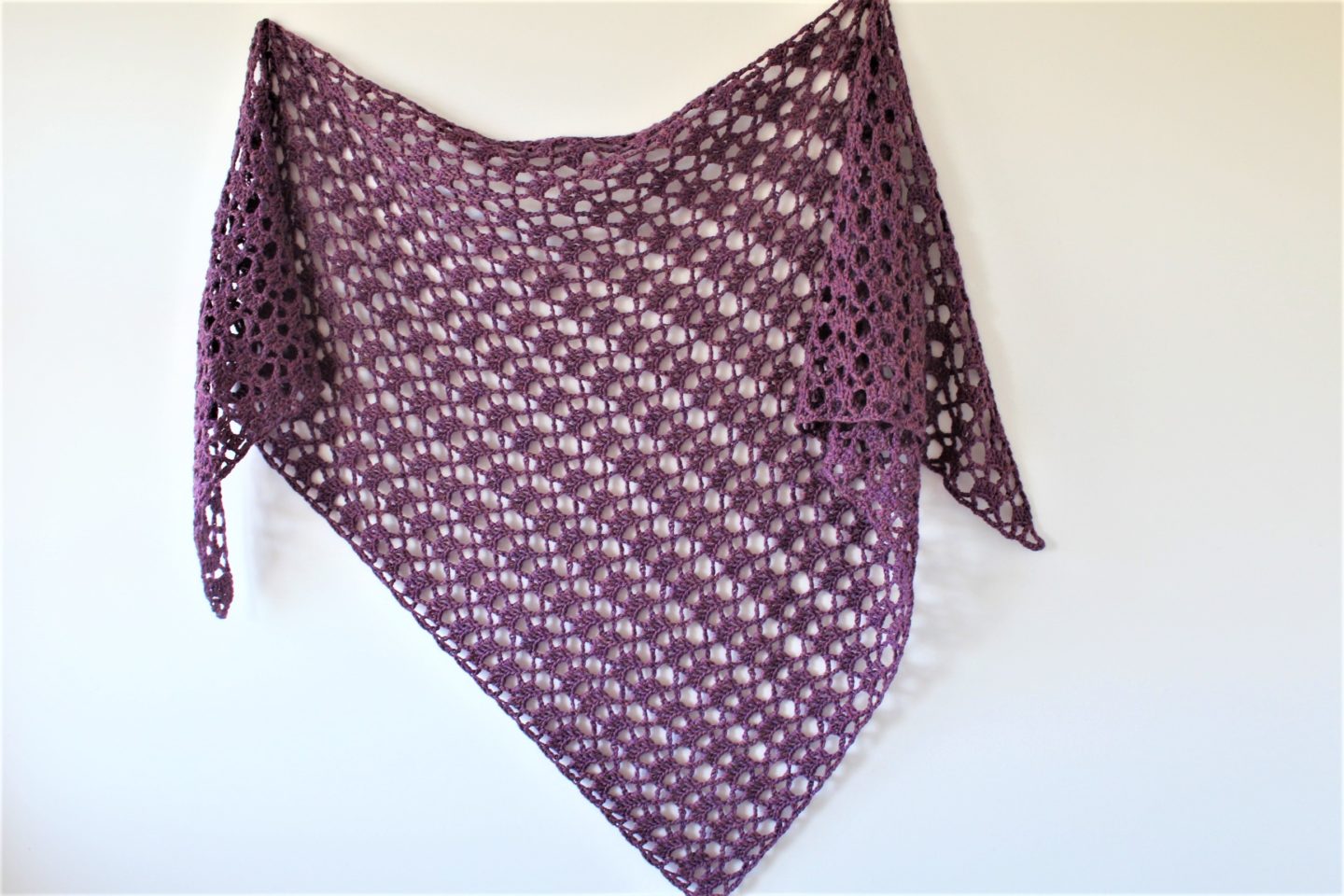 Free Crochet Shawl Pattern with an asymmetric design