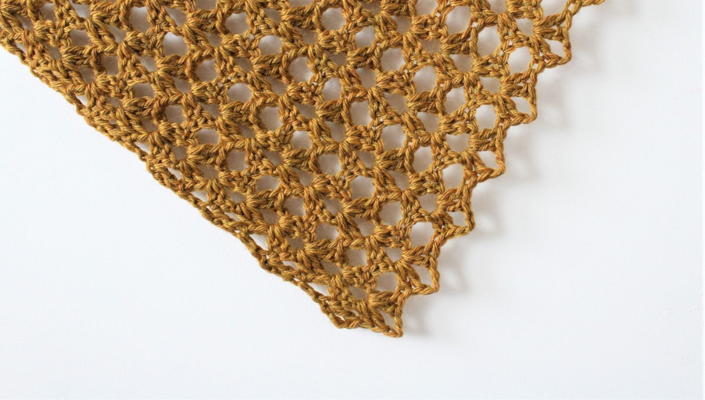 Close up of the Boux Asymmetrical shawl