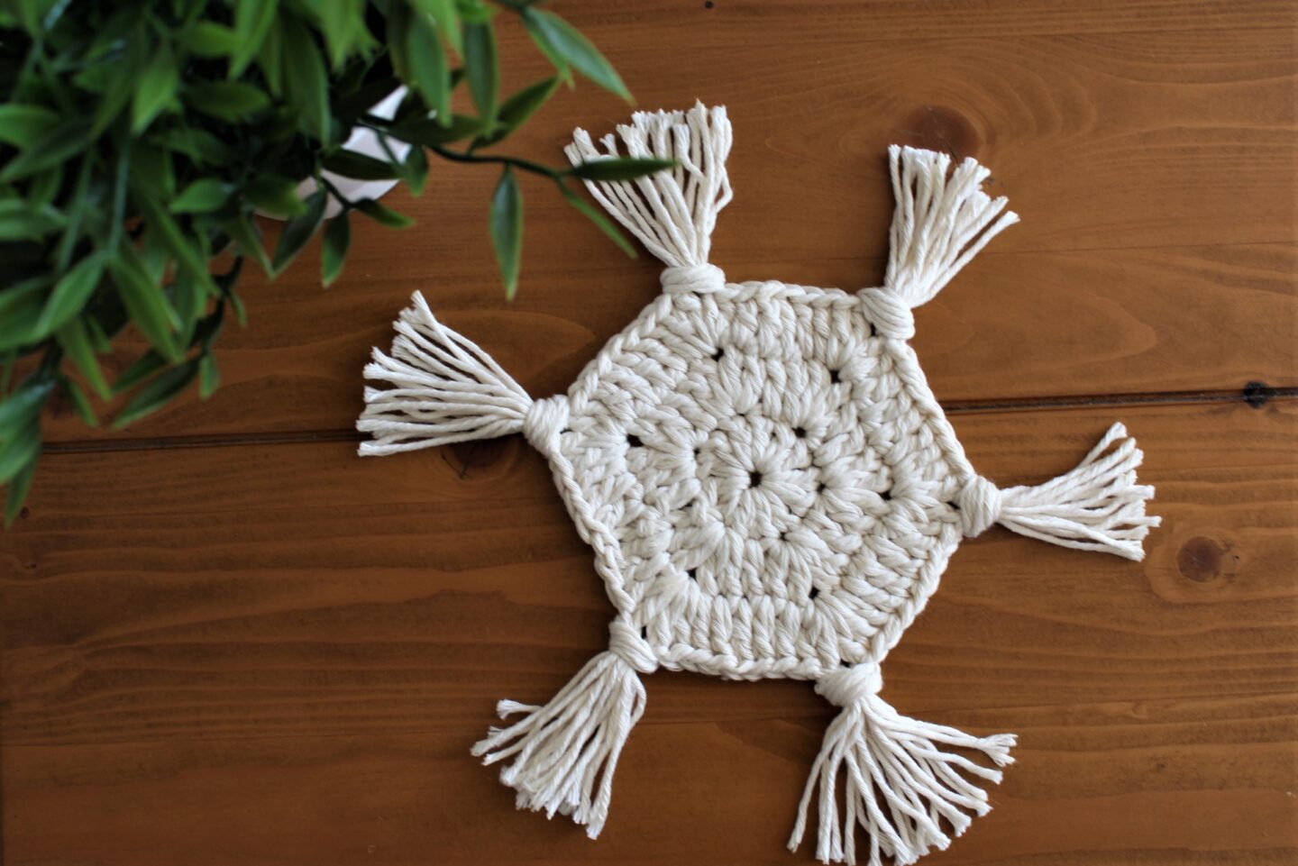 Boho Hexagon Coaster - Free Crochet Pattern