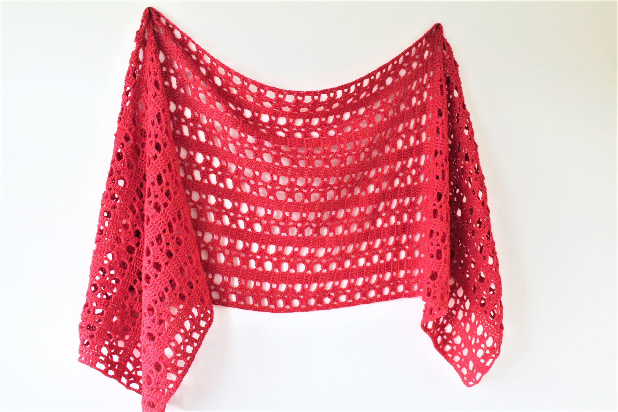 Different angle of the Lucia Sideways Shawl