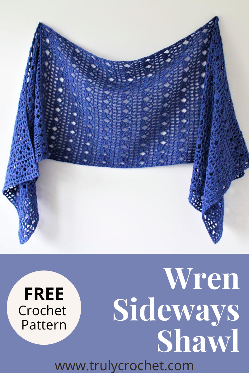 Wren Sideways Shawl - Free Crochet Pattern - Truly Crochet