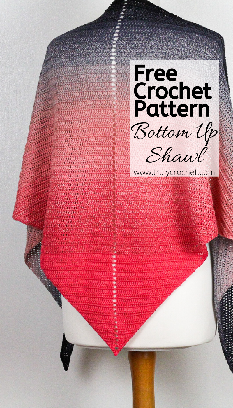 Gradient crochet shawl pattern, beginner friendly crochet pattern.