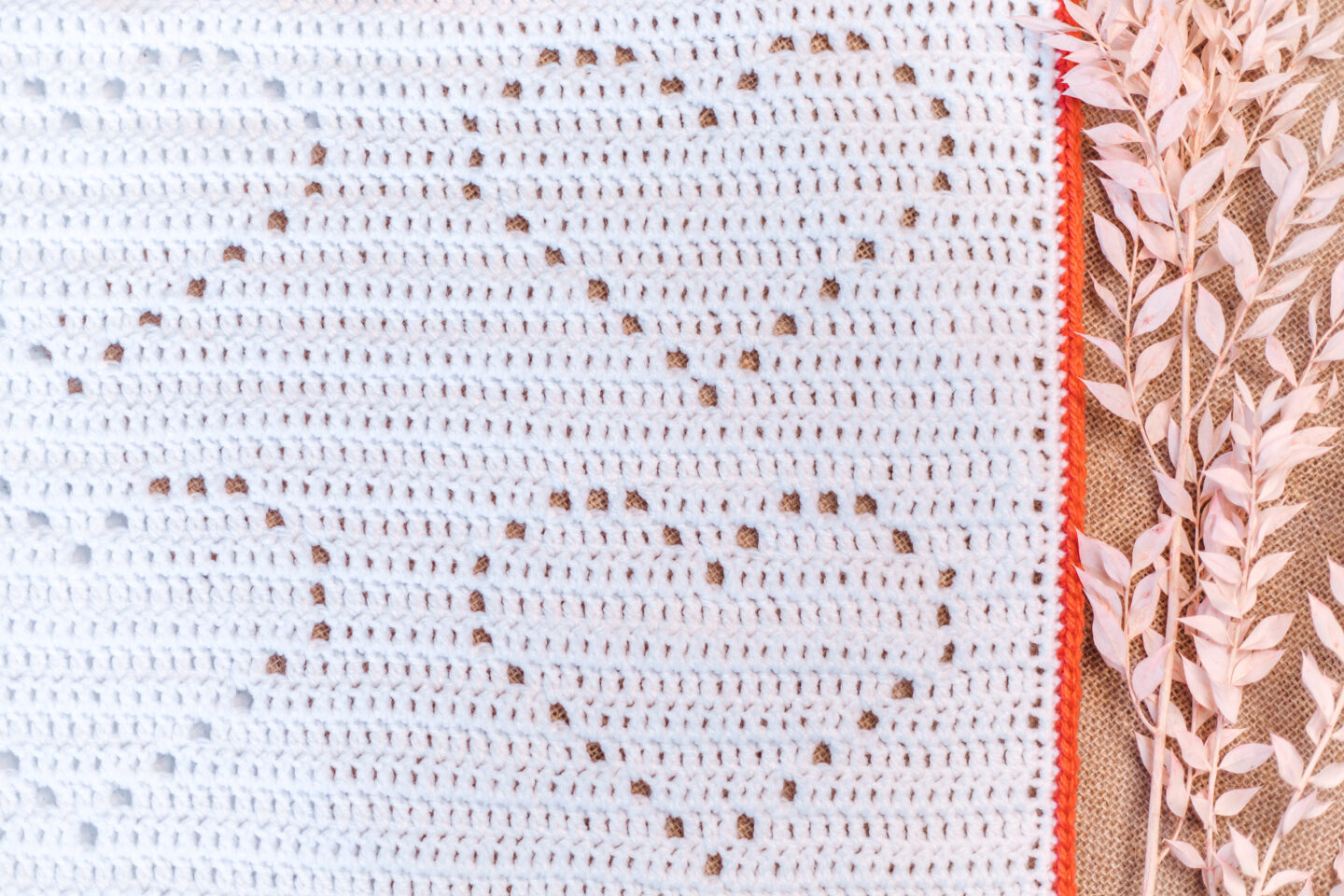 Filet Crochet Heart Blanket Pattern