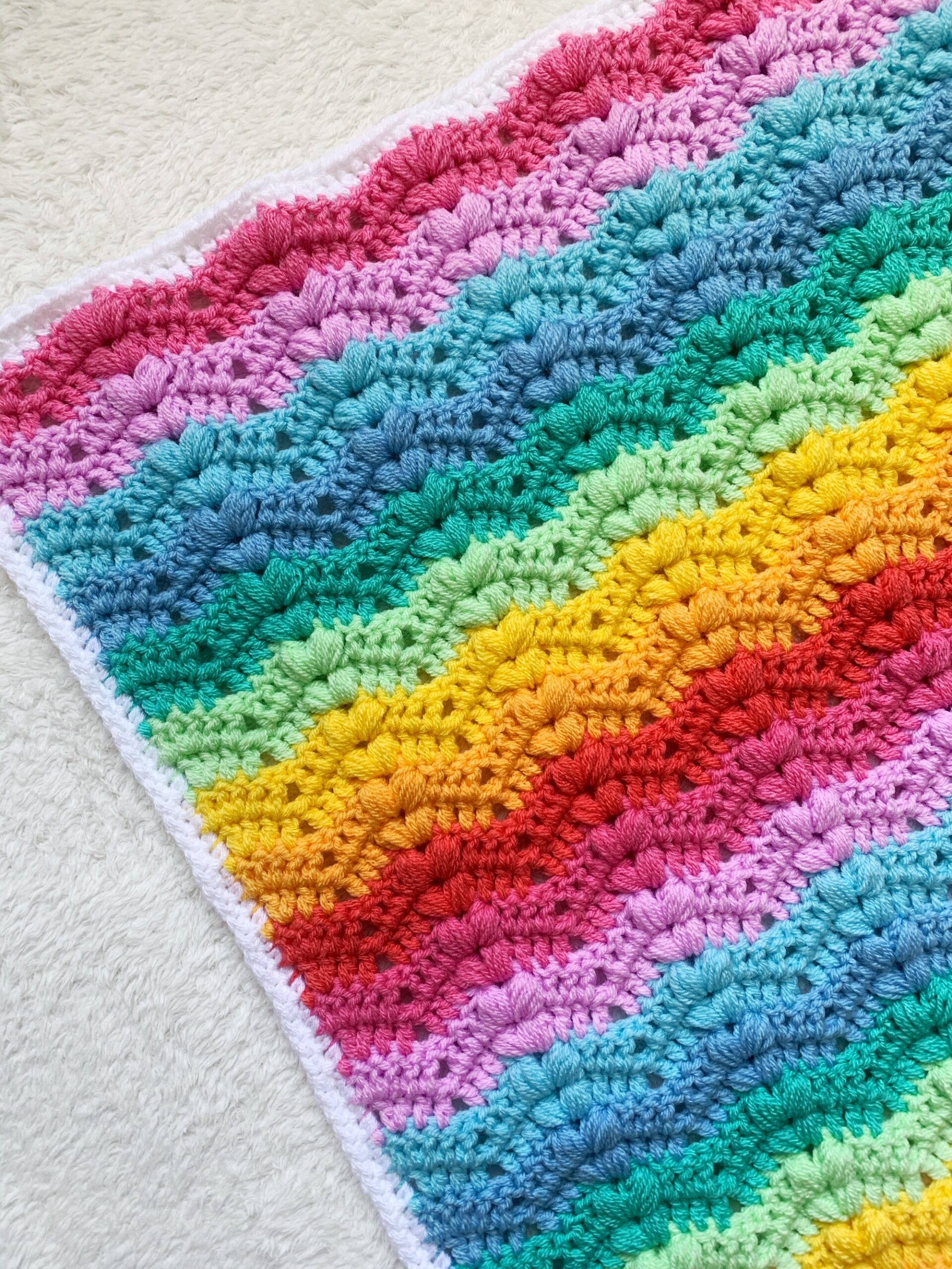 crochet baby blanket - pink and teal Crochet baby blanket - baby ...