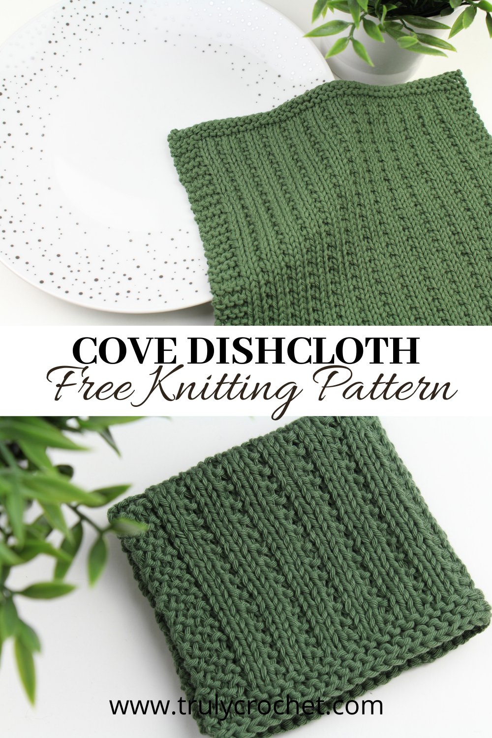 Cove Dishcloth - Free Knitting Pattern - Truly Crochet