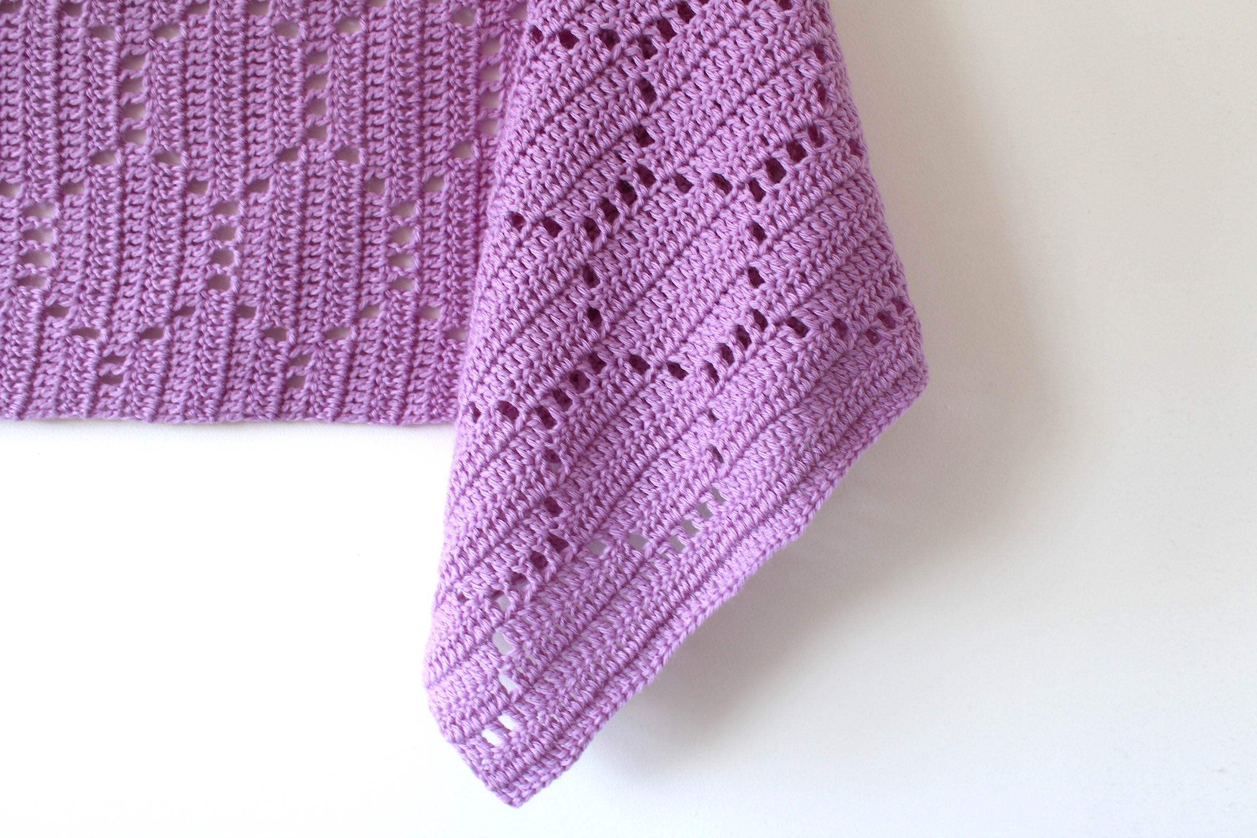 Close up of the Hexie Sideways Shawl