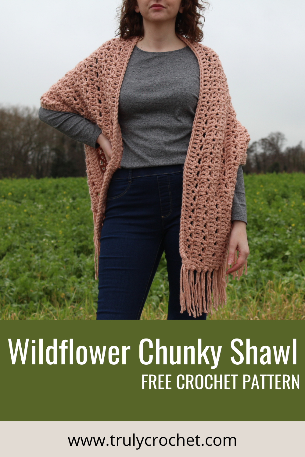 Wildflower Chunky Shawl - Free Crochet Pattern - Truly Crochet
