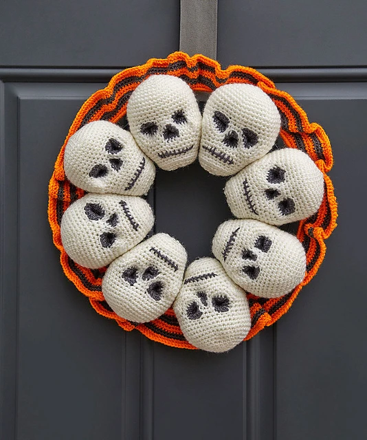 circle of skulls wreath by Nancy Anderson