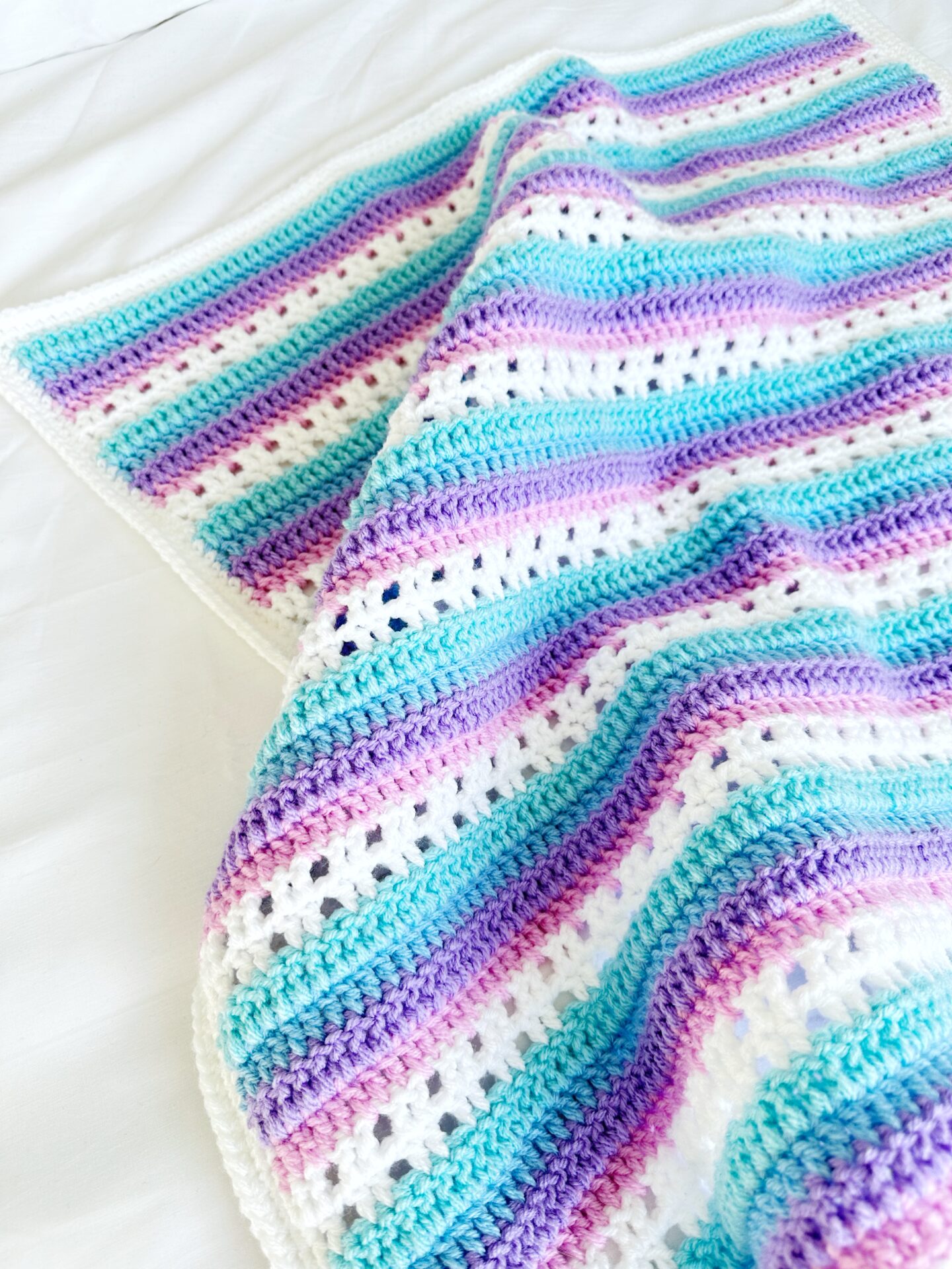 Easy Filet Crochet Baby Blanket Pattern