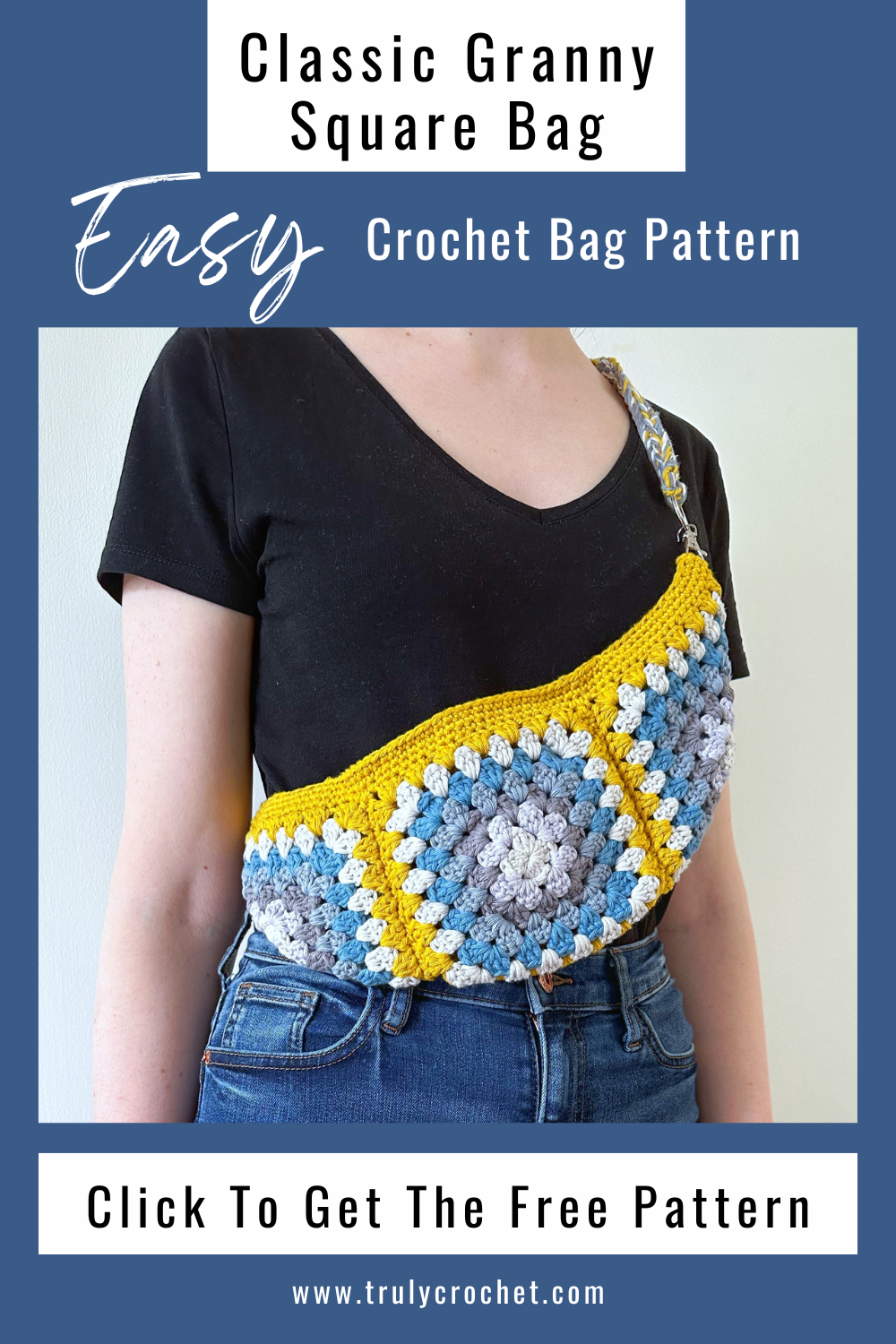 Crochet Granny Square Cross Body Bag - Free Crochet Pattern