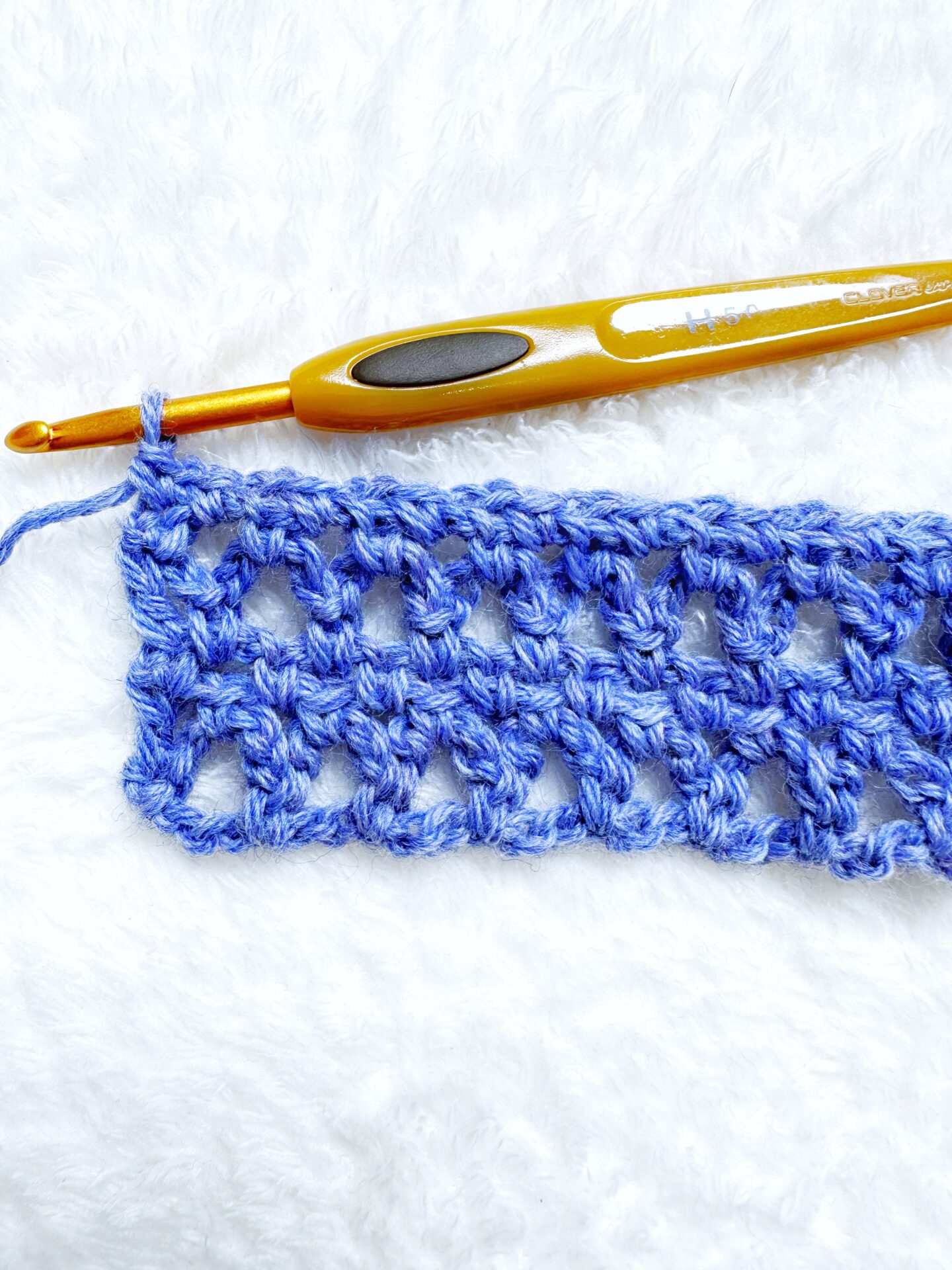 Row six of chain of events stitch