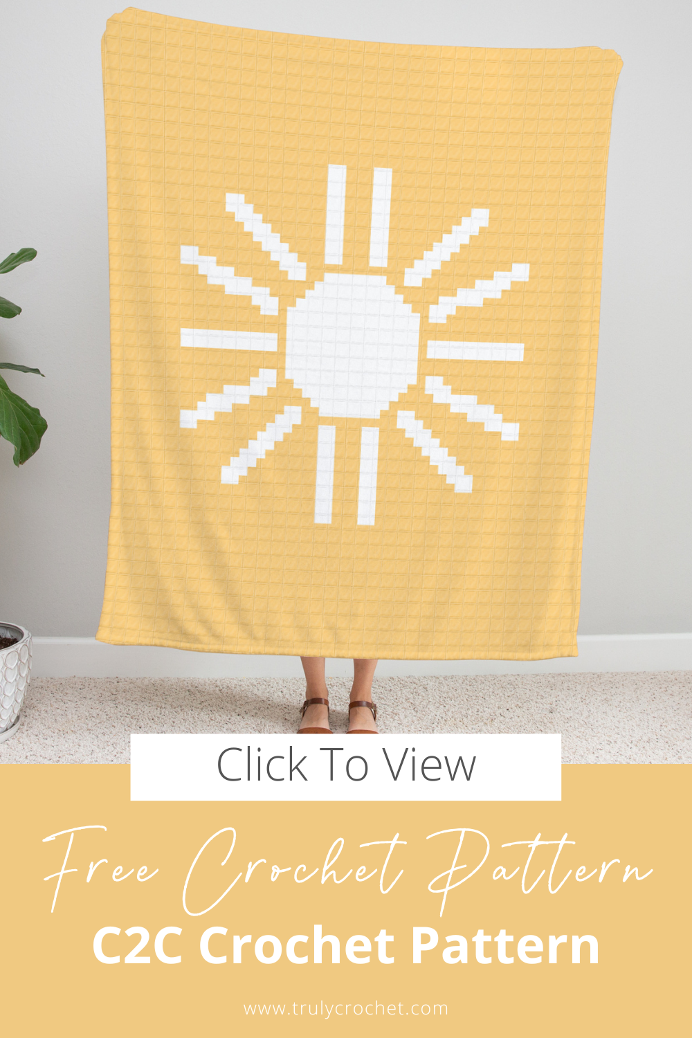 C2C Sunshine Blanket - Free Crochet Blanket Pattern