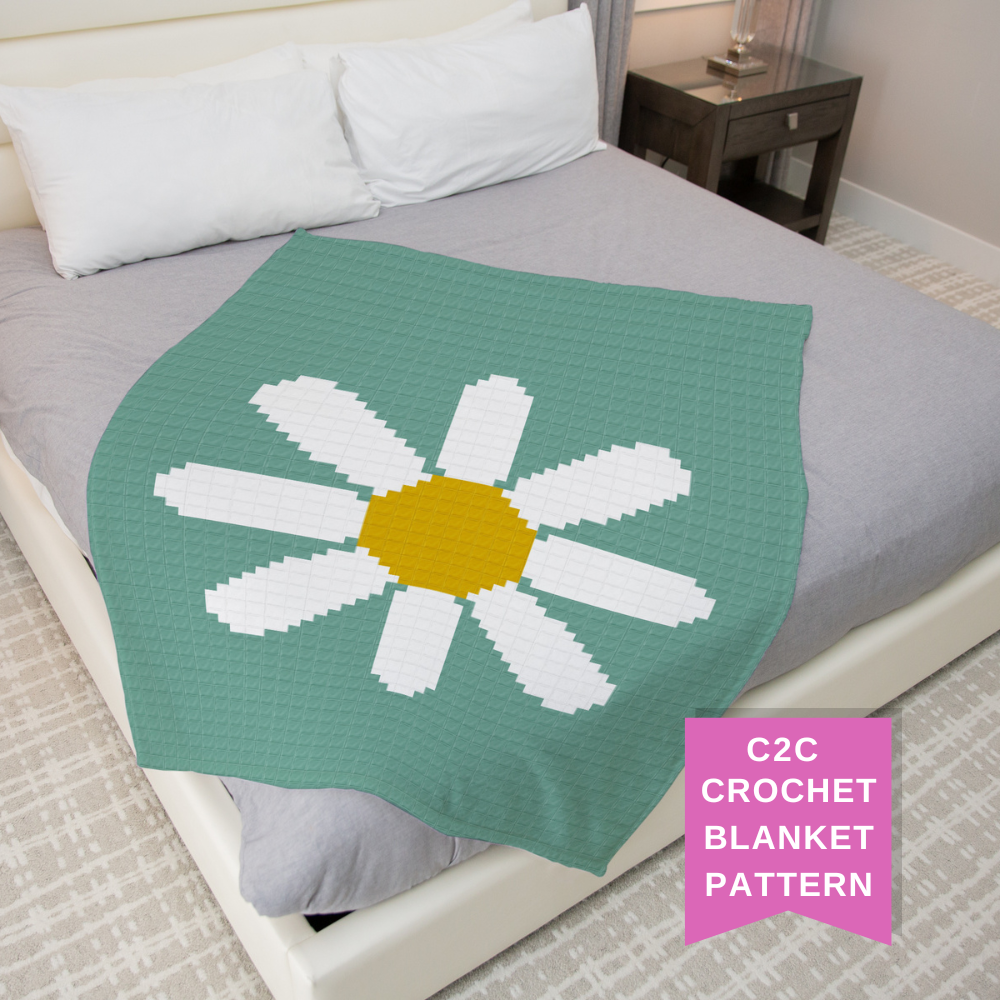 C2C Large Daisy Crochet Blanket Pattern