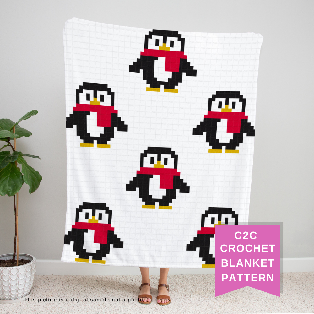 C2C Little Penguin Crochet Blanket Pattern - Free Crochet Pattern
