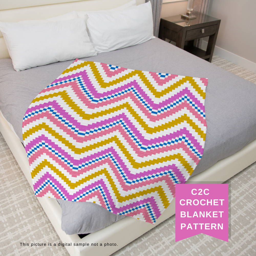 C2C Chevron Crochet Blanket Pattern