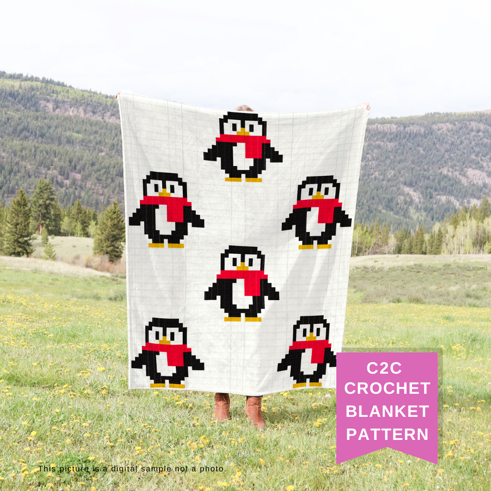 Little Penguin C2C Crochet Blanket Pattern