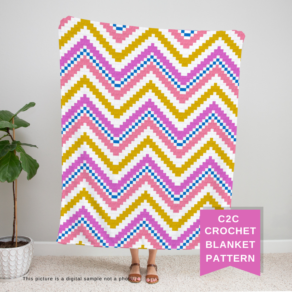 C2C Chevron Crochet Blanket Pattern - Free Crochet Pattern