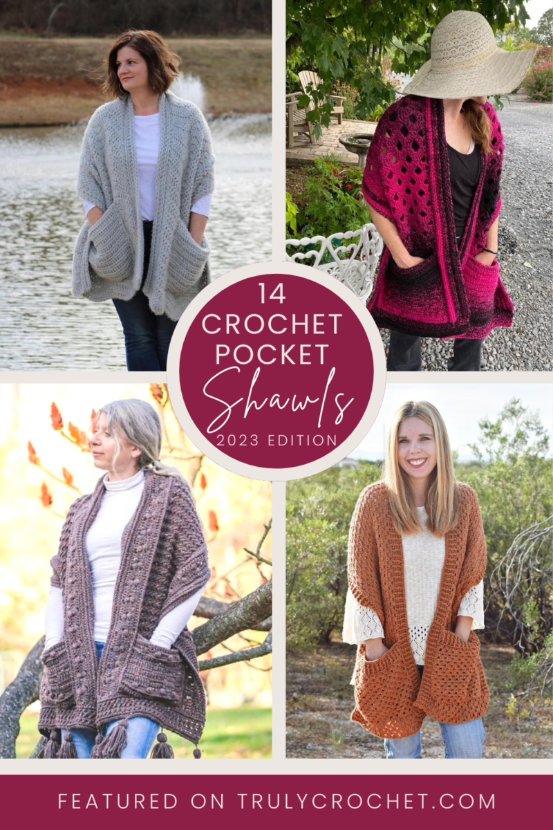 14 Crochet Pocket Shawl Patterns - 2023 Edition - Truly Crochet