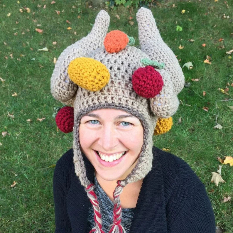 roast turkey crochet hat