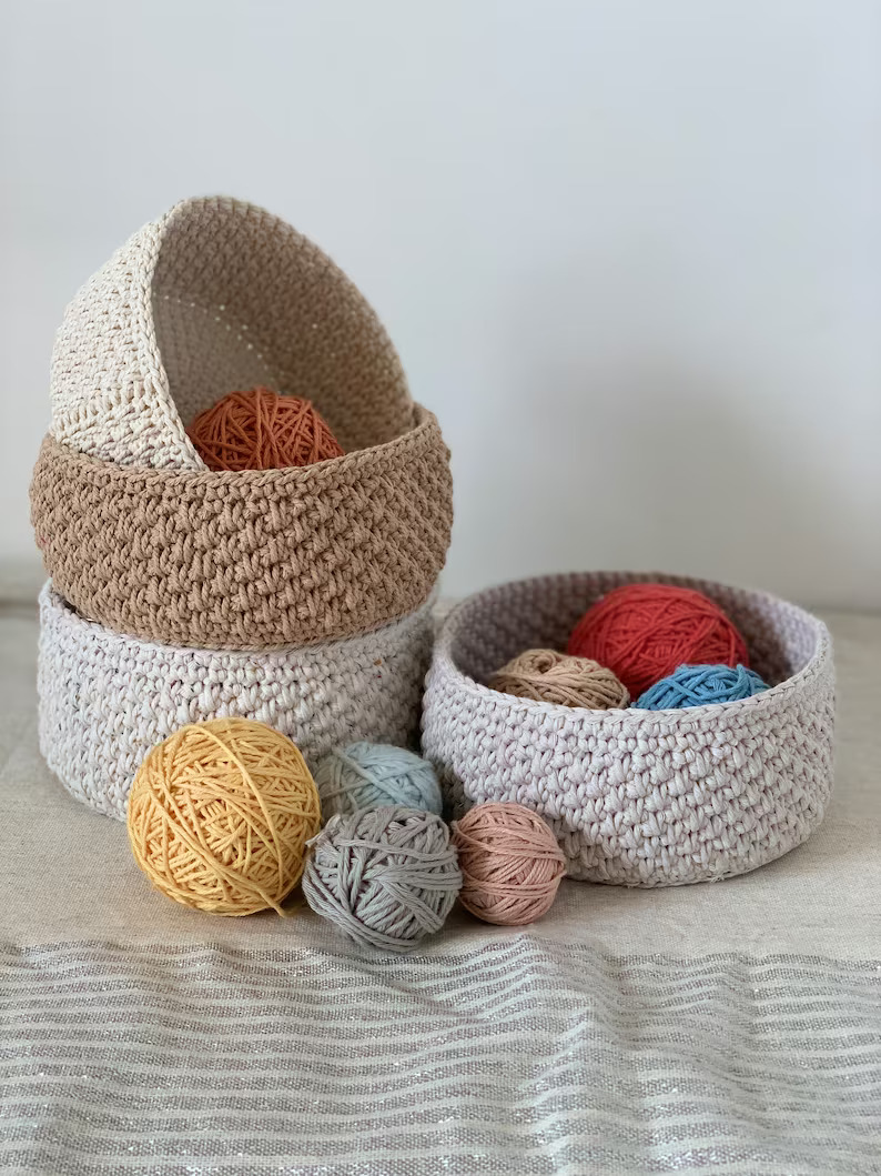 Mini Crochet Basket Pattern by BrennaAnnHandmade - Hobium Yarns Blog