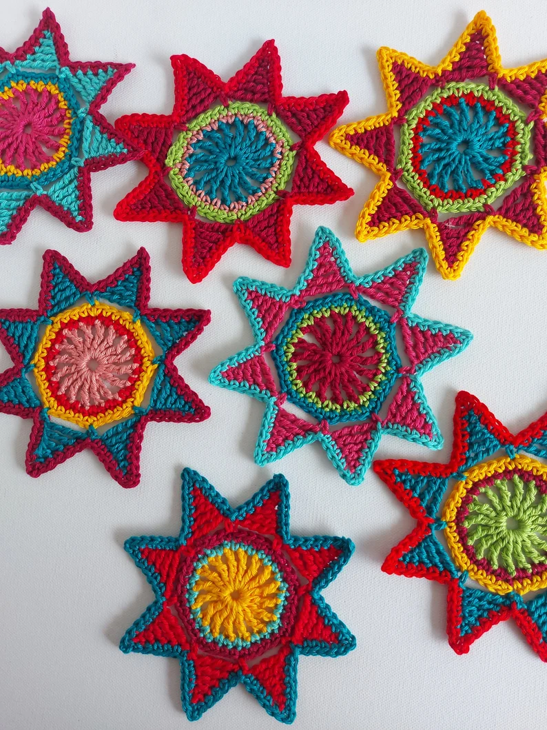 Crochet Festive Star Garland