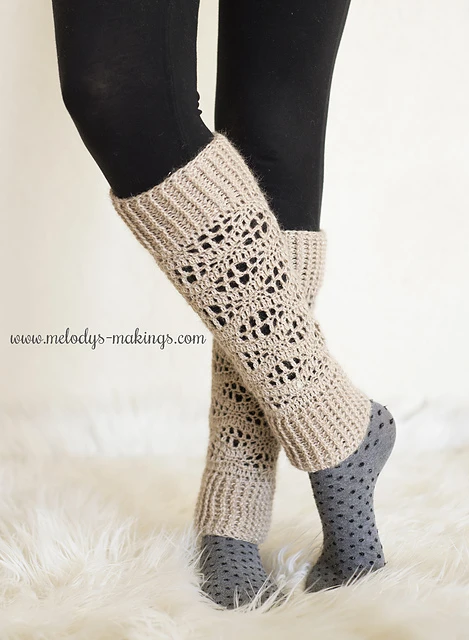 crochet thigh high leg warmer pattern, 3 sizes