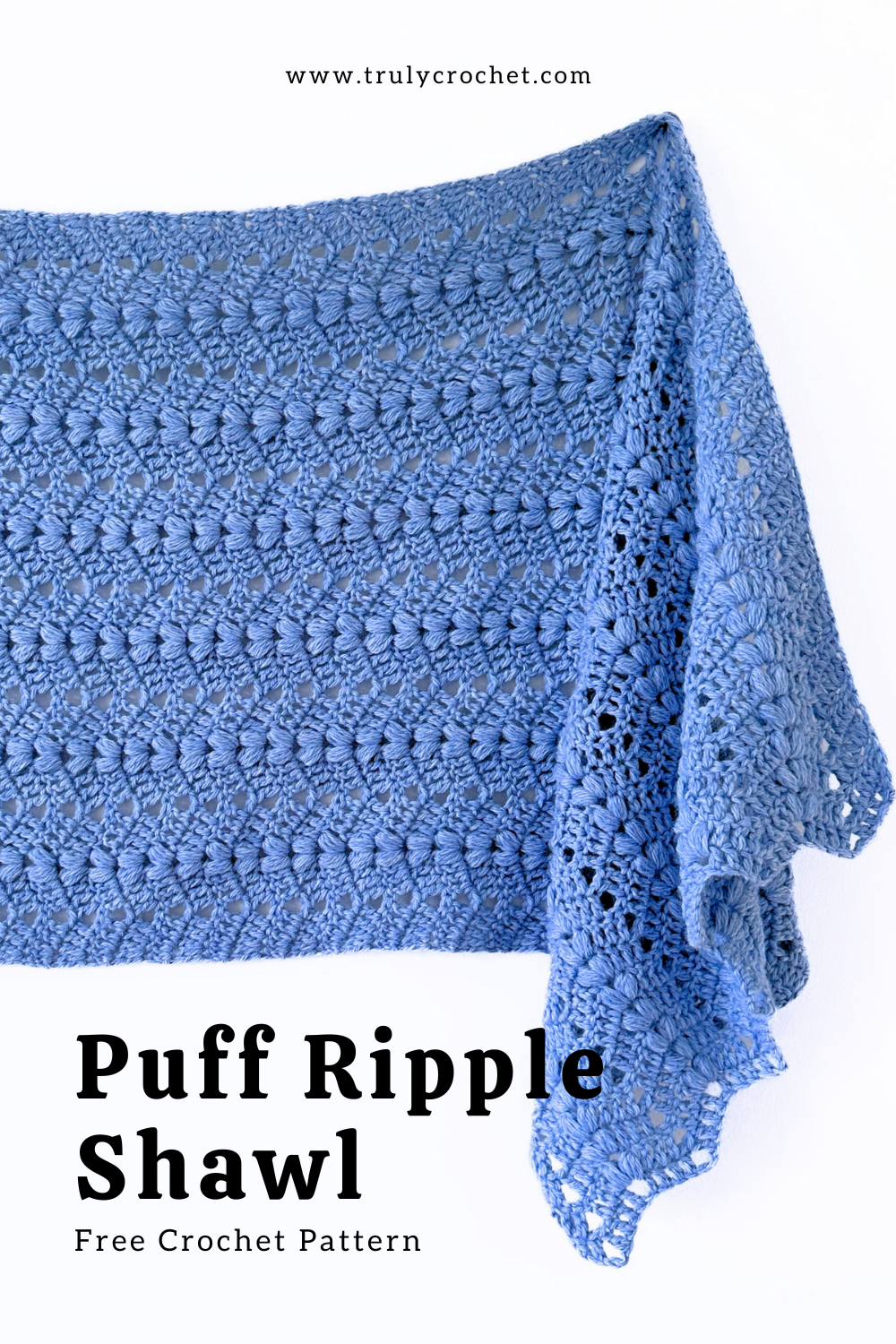 puff ripple shawl - free crochet pattern