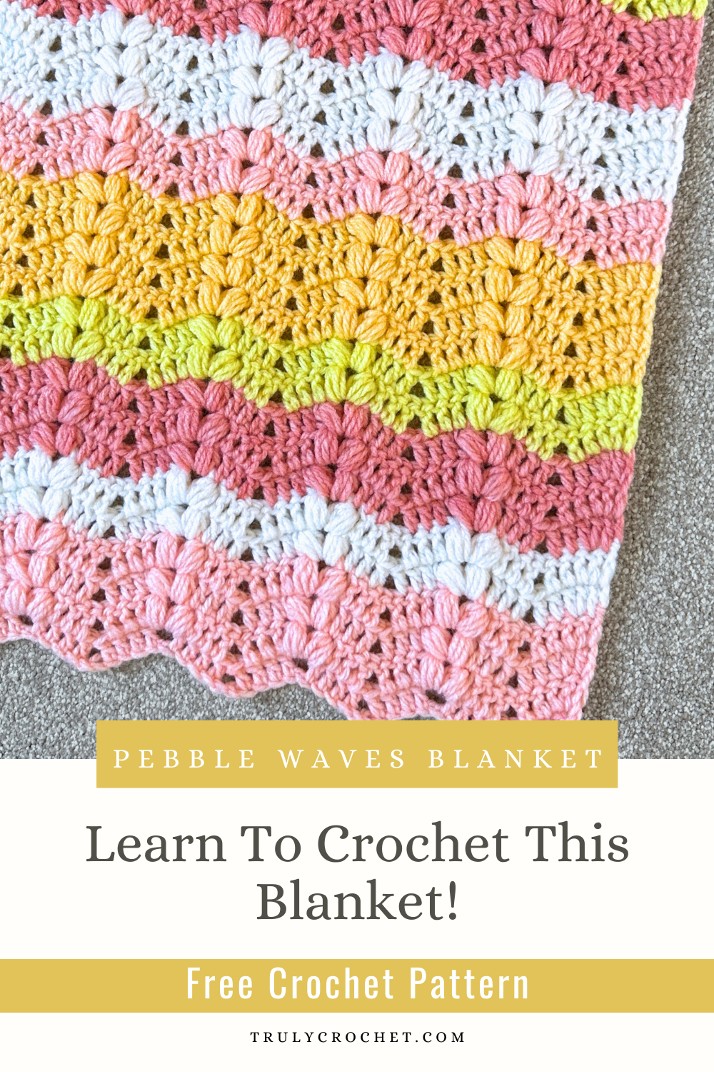 Pebble Waves blanket - Free Crochet Pattern