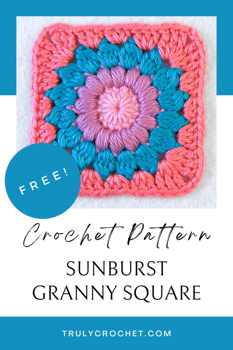 Suburt Pattern Sunburst Granny Square - Free Crochet Pattern - Truly Crochet