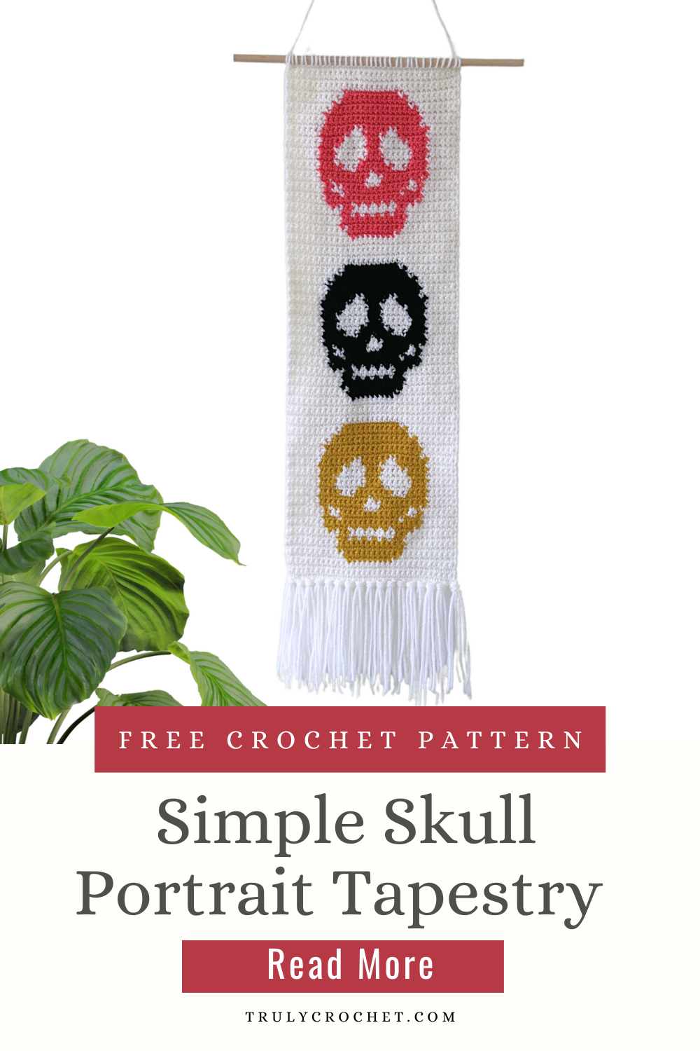 Simple Skull Portrait Tapestry - Free Crochet Pattern