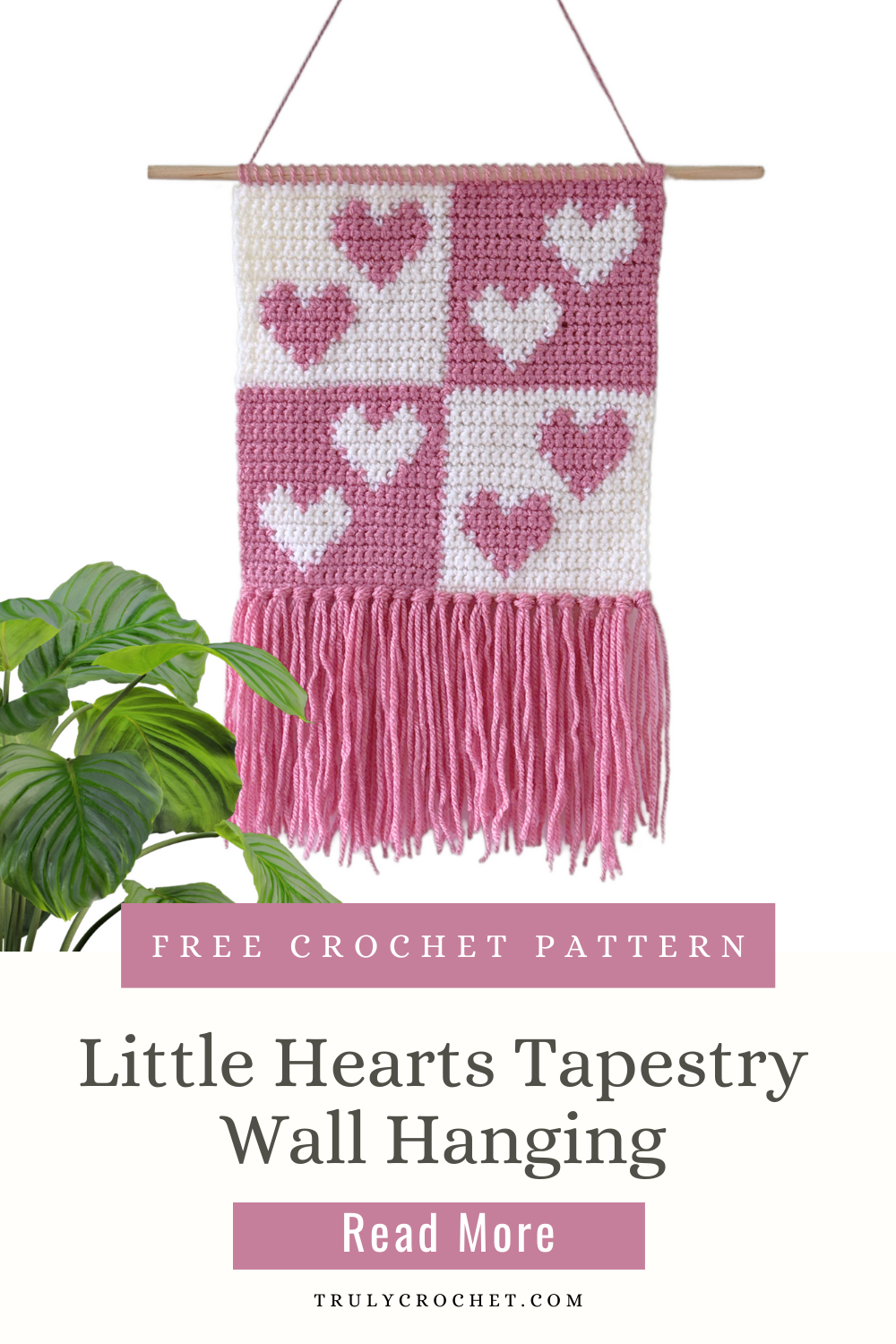 Little Hearts Tapestry Wall Hanging - Free Crochet Pattern