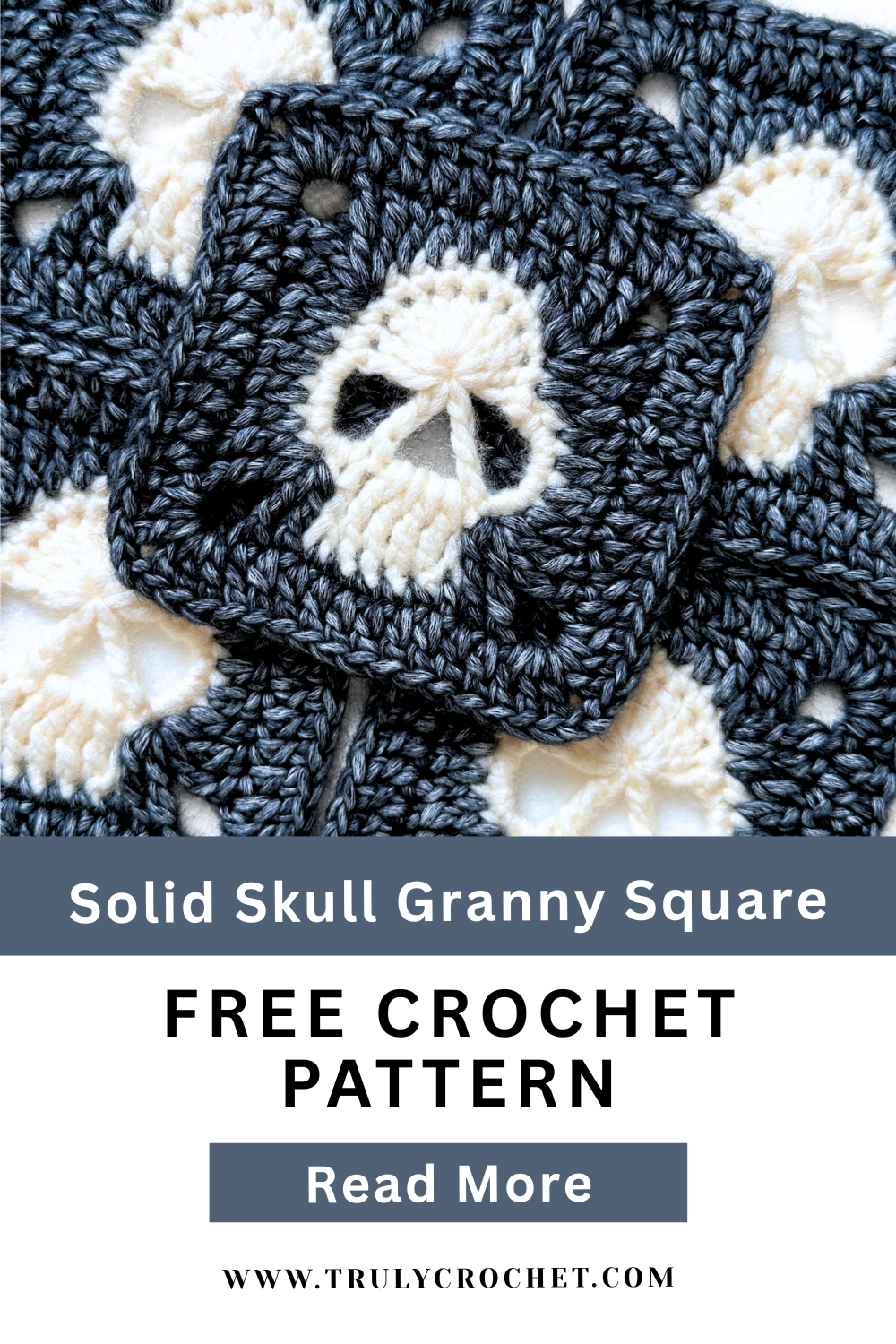 Solid Skull Granny Square - Free Crochet Pattern