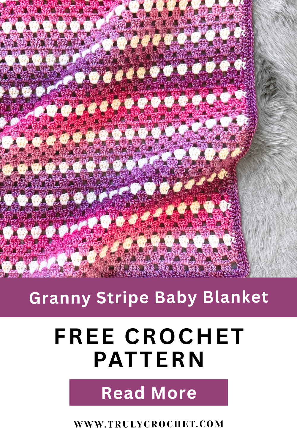 Granny stripe Baby Blanket - Free Crochet Pattern